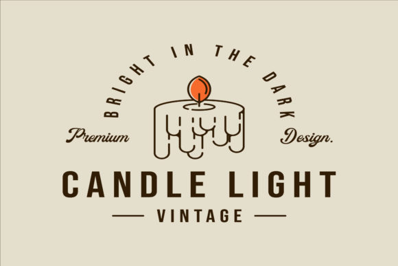 Candle Logo Line Art Vector: Simple Graphics & Logos