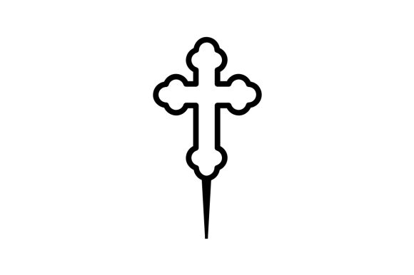 Christian Cross Silhouette Cupcake Topper: Religious Crafts Asset