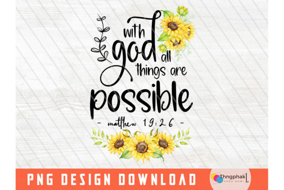 With God All Things Are Possible Png for Crafts Graphics